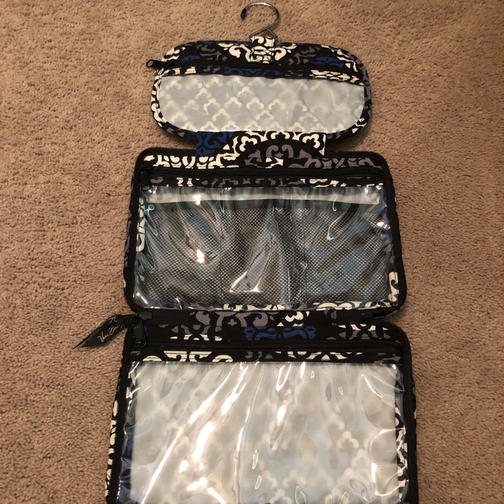 Vera Bradley Blue and Black Hanging Cosmetic Bag